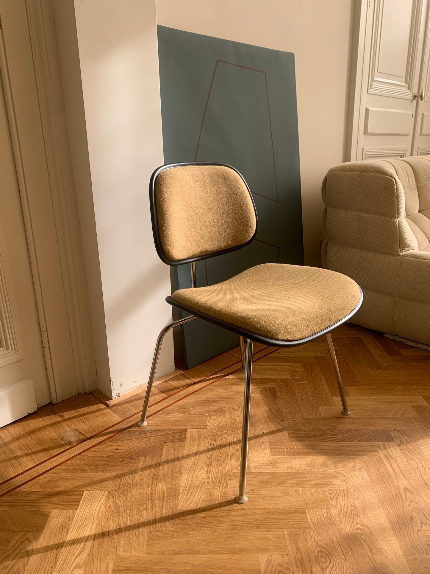 DCM chairs - Herman Miller - ochre yellow